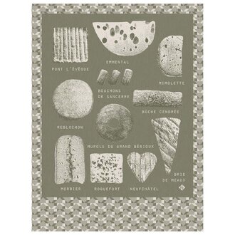 Le Jacquard Français Le Jacquard Français - Torchon fromages coton vert Le Jacquard Français Le Jacquard Français - Torchon fromages coton vert