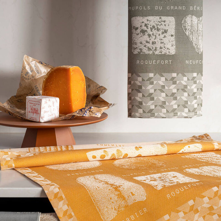 Le Jacquard Français Le Jacquard Français - Torchon fromages coton vert