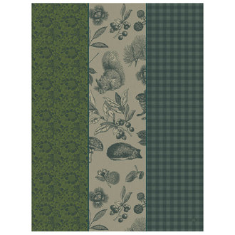 Le Jacquard Français Le Jacquard Français - Tryptic Tea Towel In the Woods Green Cotton