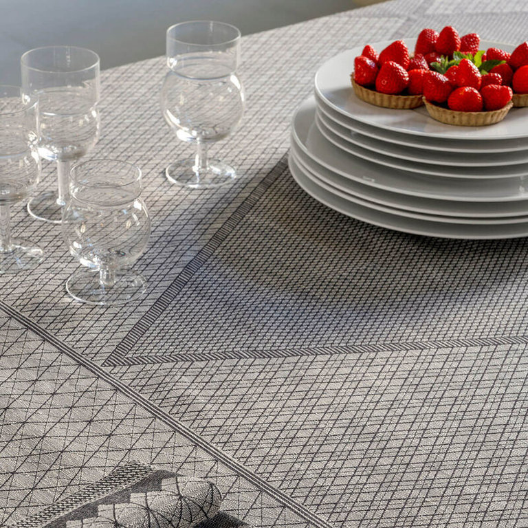 Le Jacquard Français Le Jacquard Français - Club Cotton and linnen Tablecloth Grey