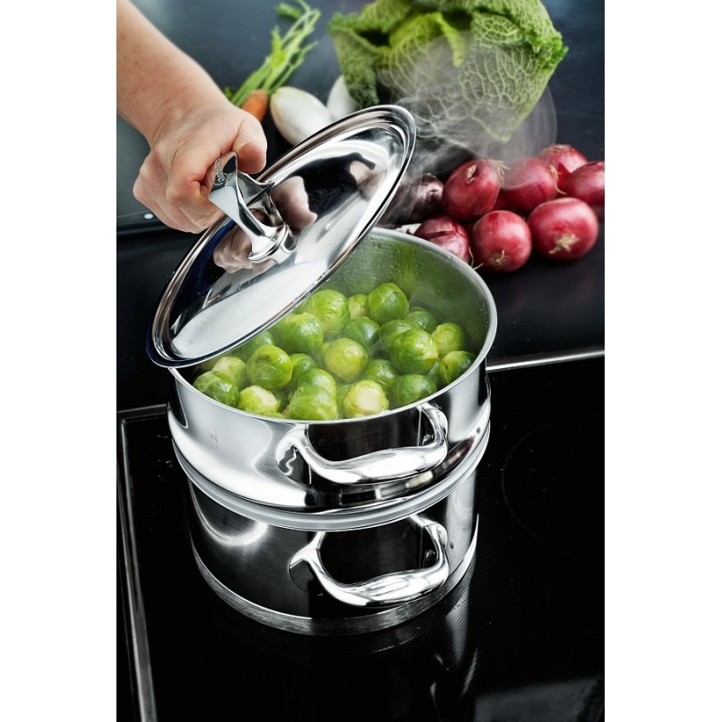 Demeyere Marmite à Soupe Classico 3 24 Cm - Inox Avec Couvercle, Base Aluminium, Induction, Garantie 10 Ans