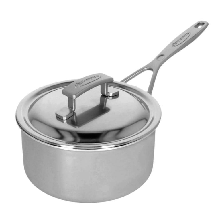 Demeyere Industry5 Stainless Steel Saucier with Lid, 2 Qt.