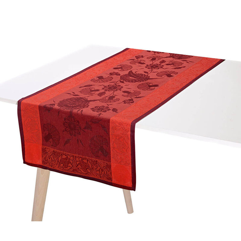 Le Jacquard Français Le Jacquard Français - Ottoman Table Runner - Burgundy