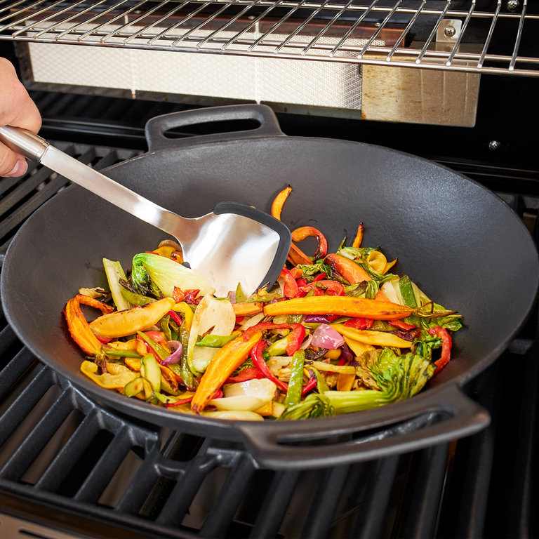 Rosle Rosle 10637 - Spatule à wok inox, avec embouts en silicone