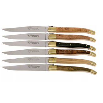 Laguiole en Aubrac Laguiole en Aubrac - 6 Table knives various wood brushed brass