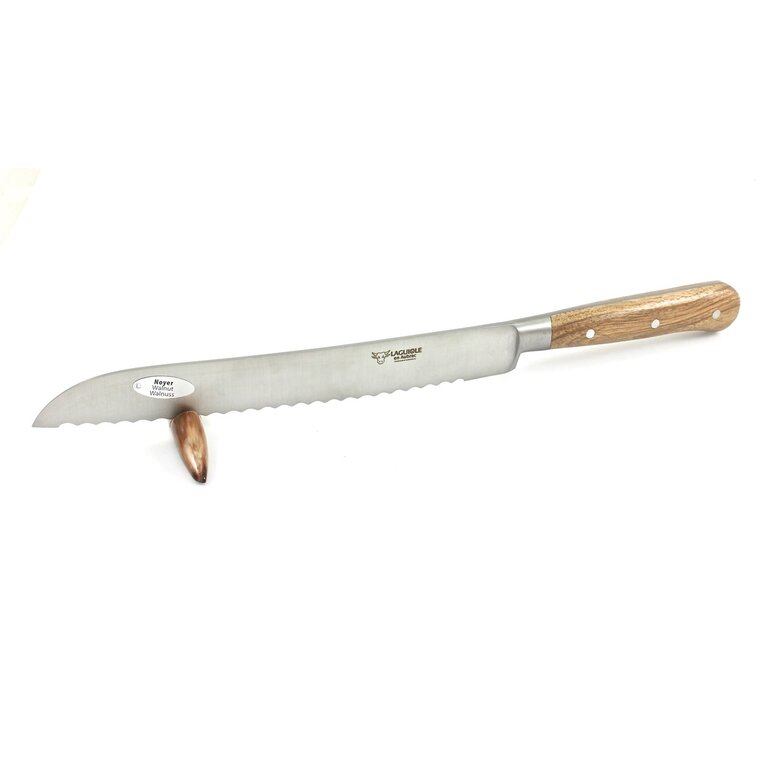 Laguiole en Aubrac Laguiole en Aubrac - Bread knife 20 cm Smooth stainless steel Walnut