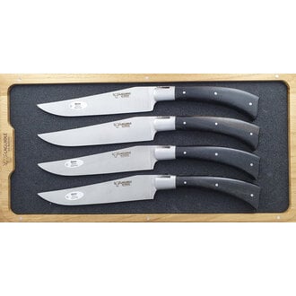 Laguiole en Aubrac Laguiole en Aubrac - Set de 4 couteaux Steak Américain Ebène