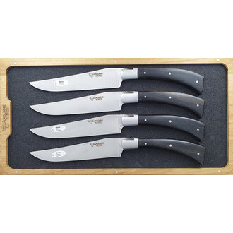 Laguiole en Aubrac Laguiole en Aubrac - Set of 4 American Steak knives Ebony
