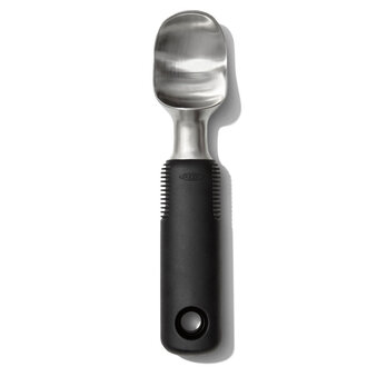 Oxo DISCONTINUÉ // Oxo - Cuillère à crème glacée, inox + silicone noir