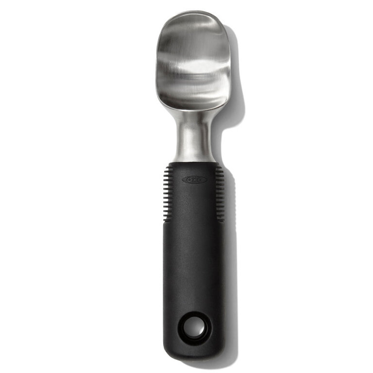 Oxo DISCONTINUÉ // Oxo - Cuillère à crème glacée, inox + silicone noir