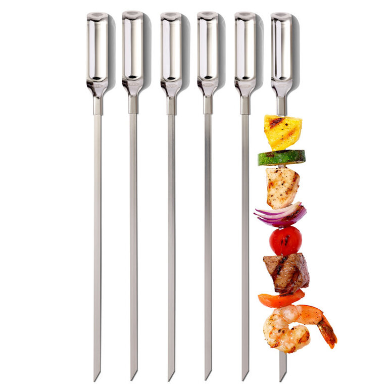 Oxo Oxo - Set of 6 flat skewers 38cm (15"), stainless steel