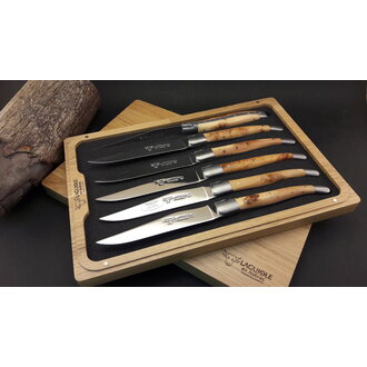 Couteaux de table Laguiole en Aubrac Steak House Bois Mixtes (Set
