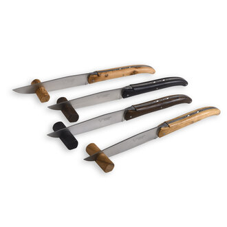 Laguiole en Aubrac Laguiole en Aubrac - Set of 4 Steak House Wooden knives Mixed + holder