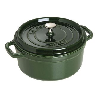 Staub Staub - 5.2L Round Cocotte - Basilic Green Staub Staub - 5.2L Round Cocotte - Basilic Green