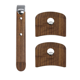 Cristel Cristel - Strate - Set of 1 Long + 2 Small Handles in Walnut