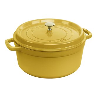 Staub Staub - Round Enameled Cast Iron Cocotte - 5.2L - Lemon Staub Staub - Round Enameled Cast Iron Cocotte - 5.2L - Lemon
