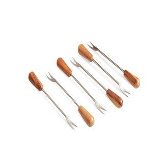 Verve Culture Verve Culture - Italian Olivewood Aperitivo Forks - Set of 6