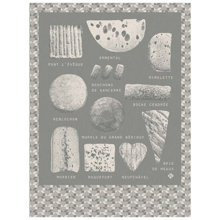 Le Jacquard Français Le Jacquard Français - Torchon fromages coton gris