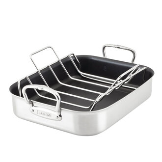 Hestan Hestan - 31684 - Provisions - Classic Nonstick Roaster with Stainless Steel Rack (14.5")