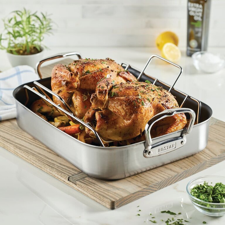 Hestan Hestan - 31685 - Provisions - Rôtissoire Antiadhésive avec Grille en Acier Inoxydable (14.5")