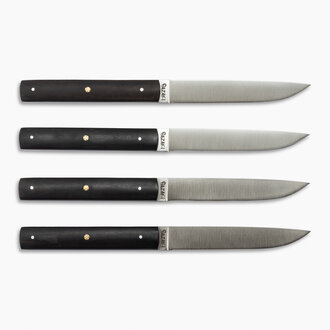 Hazaki Knives Hazaki - Ensemble de 4 Couteaux à Steak - Manche en Bois Noir / Ébène