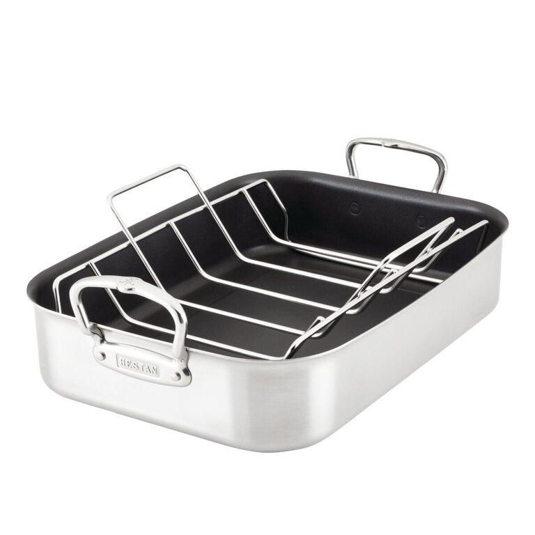 Hestan Hestan - 31685 - Provisions - Rôtissoire Antiadhésive avec Grille en Acier Inoxydable (16.5")
