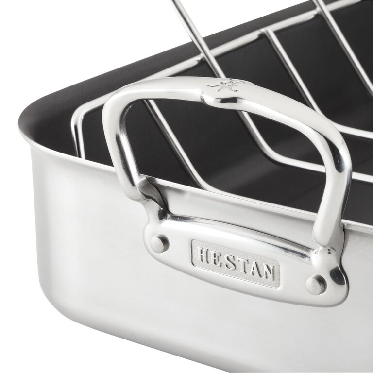 Hestan Hestan - 31685 - Provisions - Rôtissoire Antiadhésive avec Grille en Acier Inoxydable (16.5")