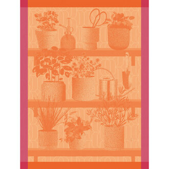 Le Jacquard Français Le Jacquard Français - Torchon  HERBES FRAICHES couleur Paprika/Orange Le Jacquard Français Le Jacquard Français - Torchon  HERBES FRAICHES couleur Paprika/Orange
