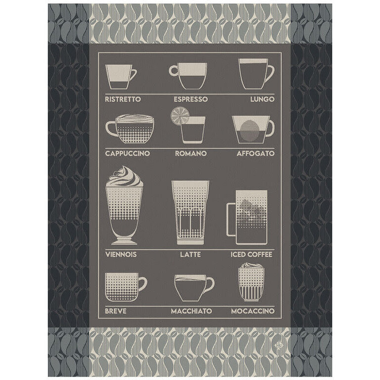 Le Jacquard Français Le Jacquard Français - Torchon BARISTA couleur Ristretto/Black