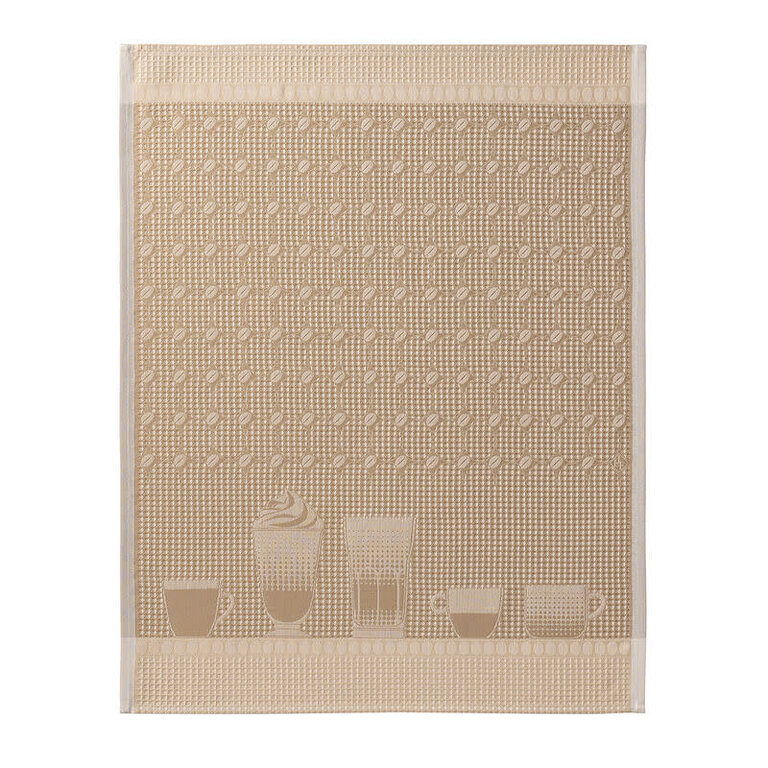 Le Jacquard Français Le Jacquard Français - Torchon nid-d'abeilles BARISTA couleur Latte/Beige