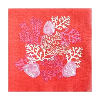 Françoise Paviot F. Paviot - 20 Large Napkins -  Coral