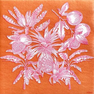 Françoise Paviot F. Paviot - Grandes Serviettes -  Fruits Exotiques Orange (20 Unités)