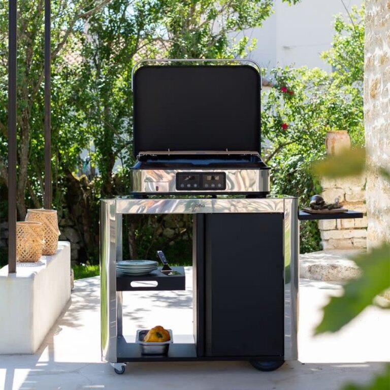 La Plancha ENO - Chariot pour La Plancha Achille avec Porte - Acier Inoxydable