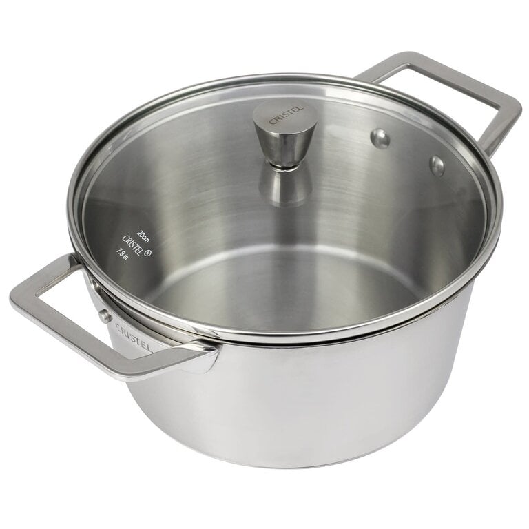 Cristel Cristel - Collection 1826 - Casserole 2 Poignées + Couvercle (4.5Qt/9.5")