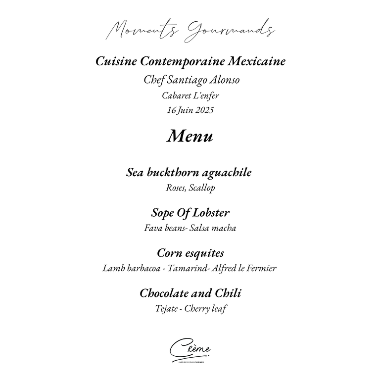Santiago Alonso Santiago Alonso – Contemporary Mexican Cuisine – June 16