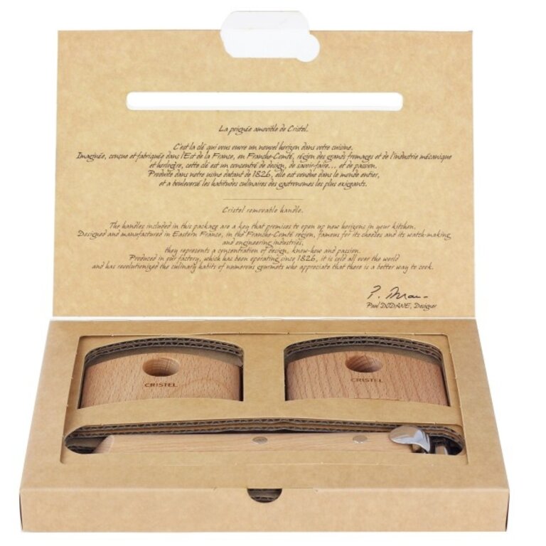 Cristel Cristel - Strate - Set of 1 Long + 2 Small Handles in Beechwood