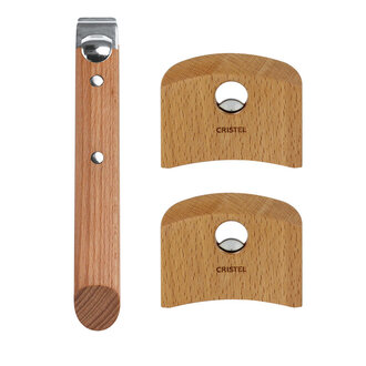 Cristel Cristel - Strate - Set of 1 Long + 2 Small Handles in Beechwood