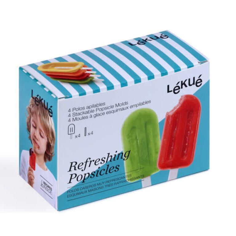 Lékué Lekué - Moules à popsicle empilables colorés (ensemble de 4)