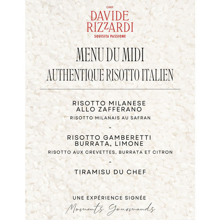 Davide Rizzardi Chef Davide Rizzardi - L'Expérience Risotto - 28 Novembre