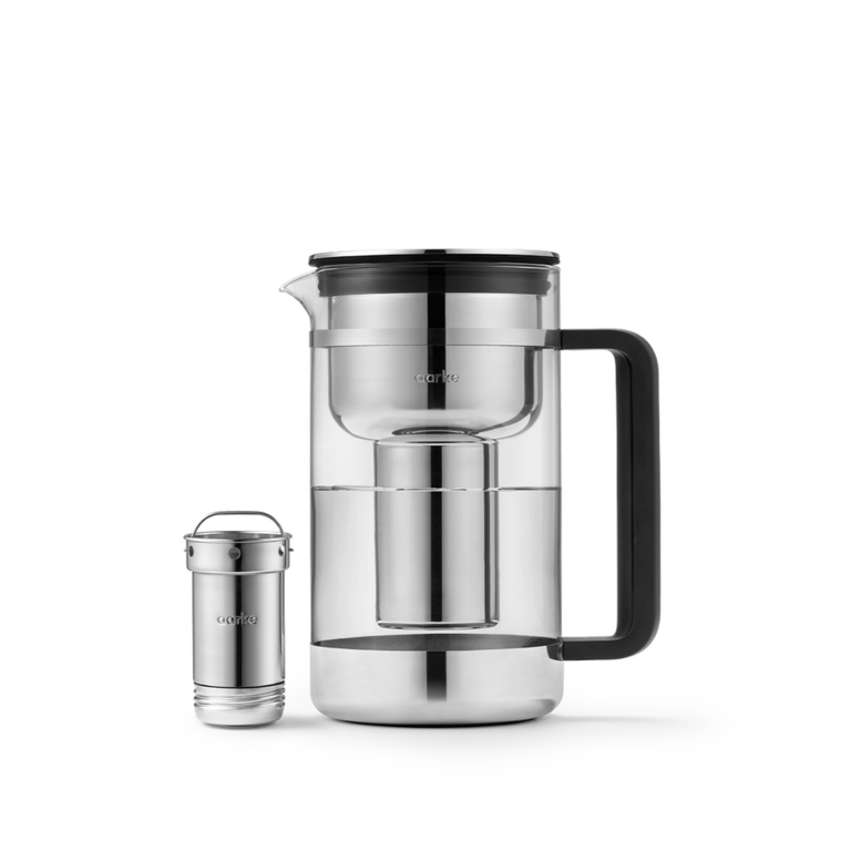 Aarke Aarke - Purifier - Water Filter Pitcher in Glass and Stainless Steel - Large (2.8L)