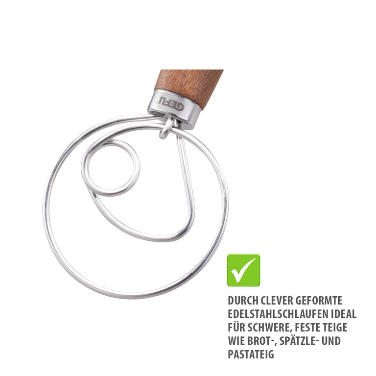 Gefu Gefu - NEDO - Fouet Danois Avec Manche en Noyer