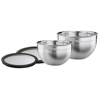 Rosle Rosle - Set of 2 Bowls with Lids (Ø 20cm and 24cm) - Stainless Steel