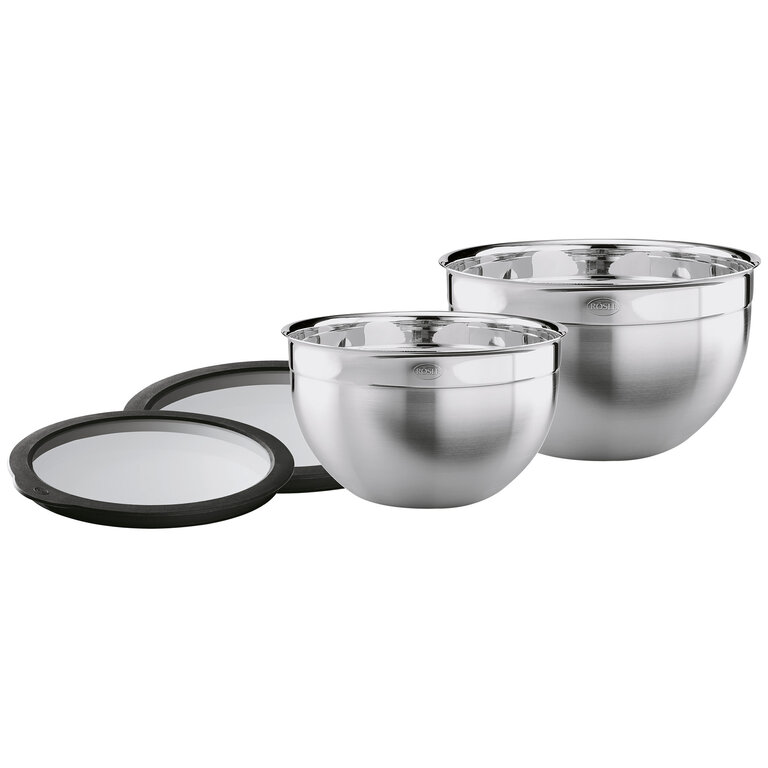 Rosle Rosle - Set of 2 Bowls with Lids (Ø 20cm and 24cm) - Stainless Steel