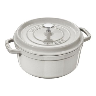 Staub Staub - Round Cocotte Enameled Cast Iron 5.25L - White Truffle