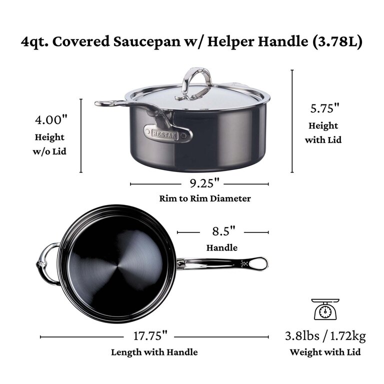 Hestan Hestan - Nanobond - Casserole en Titane - 3.8L