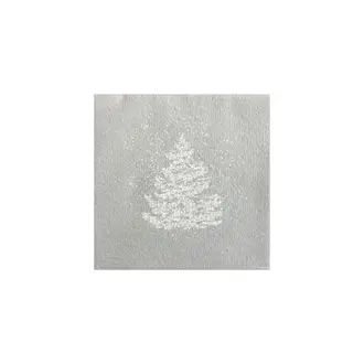 Françoise Paviot Françoise Paviot - Large napkins (20x20cm) Fir tree, king of the forest, silver