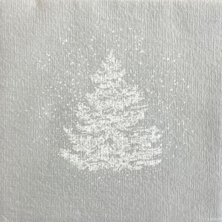 Françoise Paviot Francoise Paviot -  Grandes serviettes (20x20cm) Sapin roi des forêts, argent [20 unités]