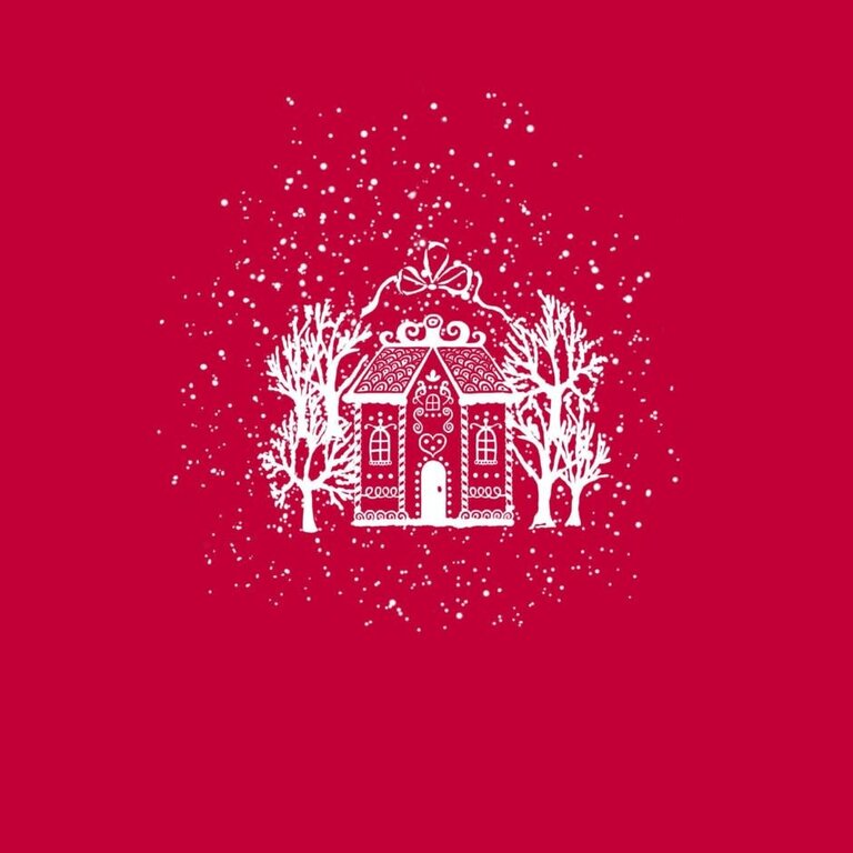 Françoise Paviot Francoise Paviot -  Grandes serviettes (20x20cm) Maison d'épice rouge [20 unités]