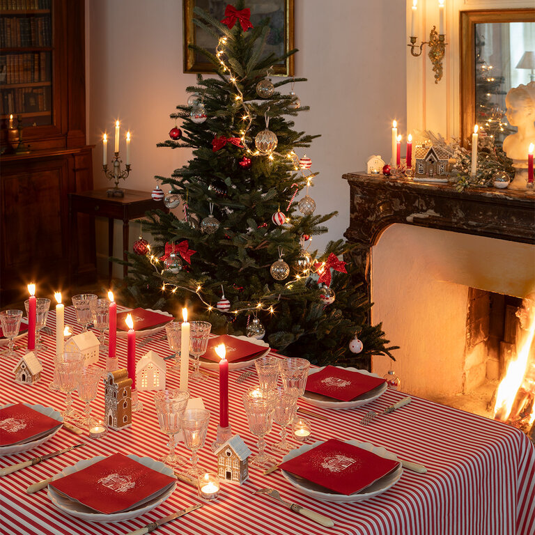 Françoise Paviot Francoise Paviot -  Grandes serviettes (20x20cm) Maison d'épice rouge [20 unités]