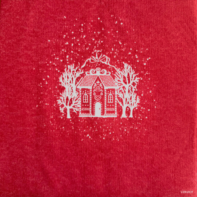 Françoise Paviot Francoise Paviot -  Grandes serviettes (20x20cm) Maison d'épice rouge [20 unités]